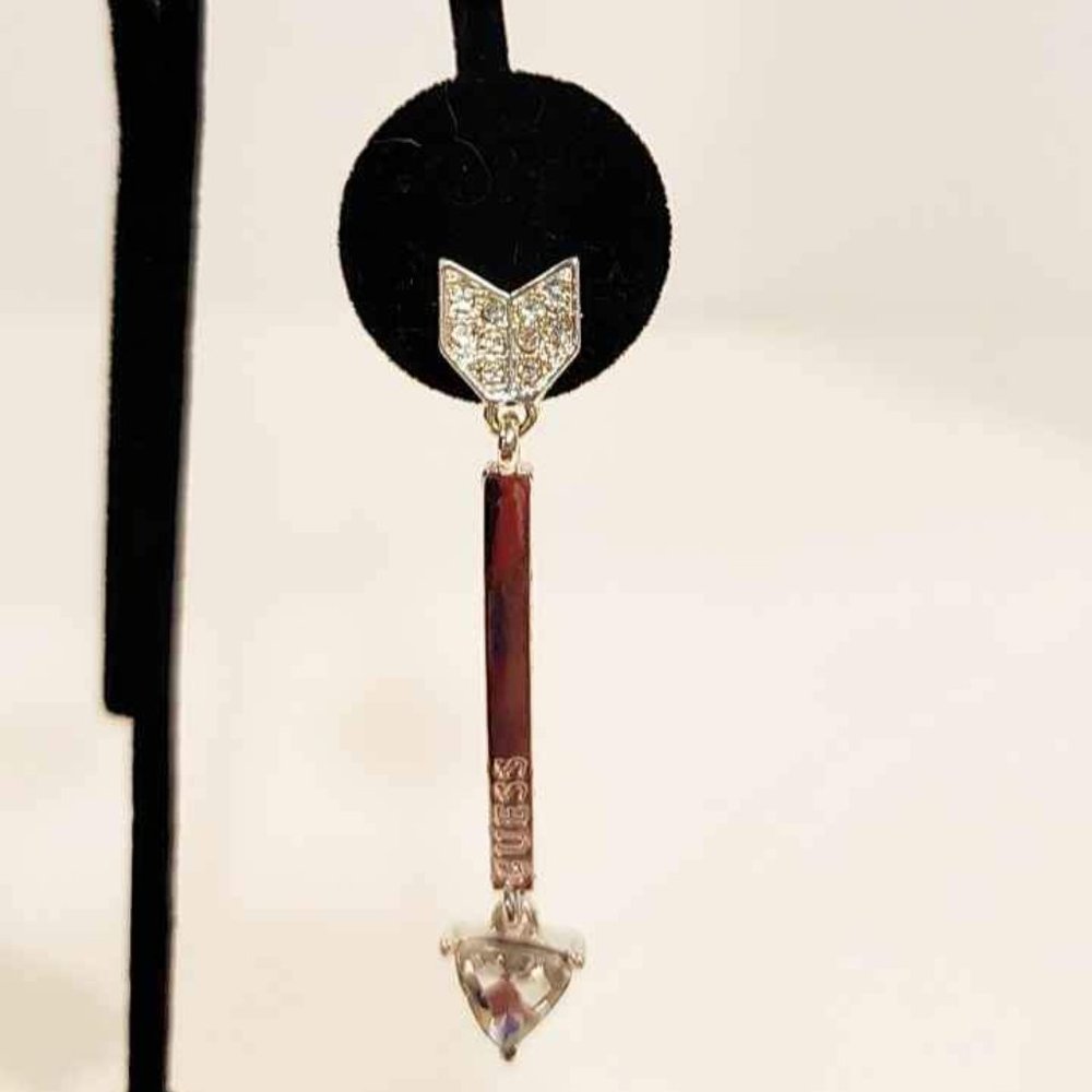 Guess Rhinestone Arrow Drop Earrings - Picture 2 of 3
